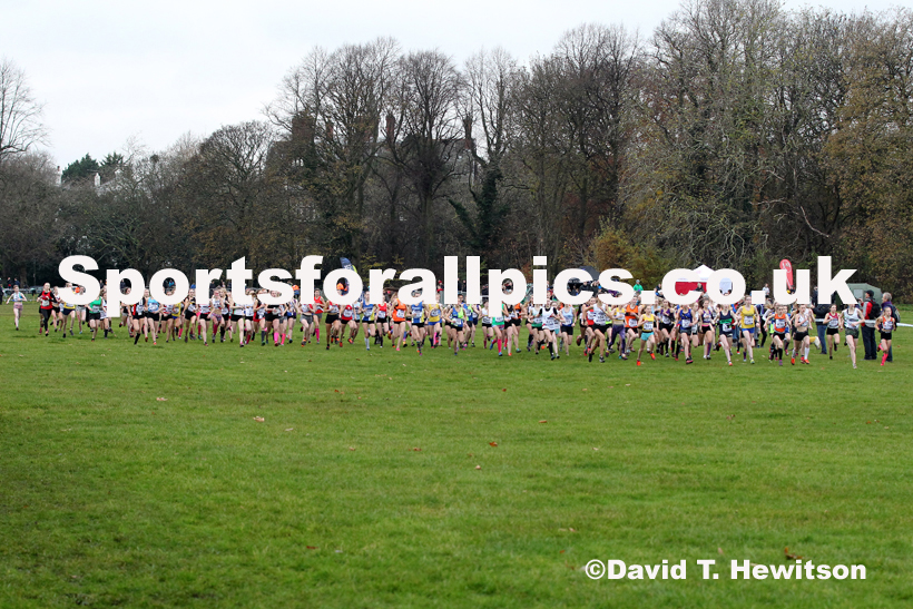 Girls under-15s, 2019 European Cross Country Trials and British Cross Challenge, Sefton Park, Liverpool.  Photo: David T. Hewitson/Sports for All Pics